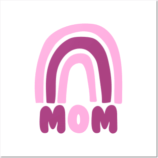 Mom - Pink Rainbow Posters and Art